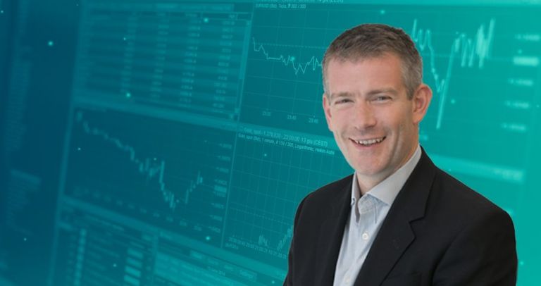 Man and digital charts