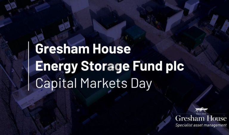 Gresham House, Energy Storage Fund plc, Capital Markets Day, front page