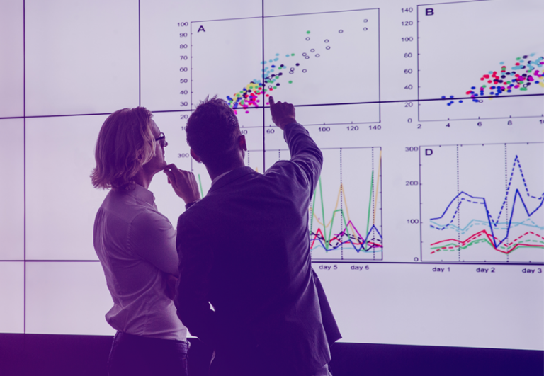 Men look at the chart table
