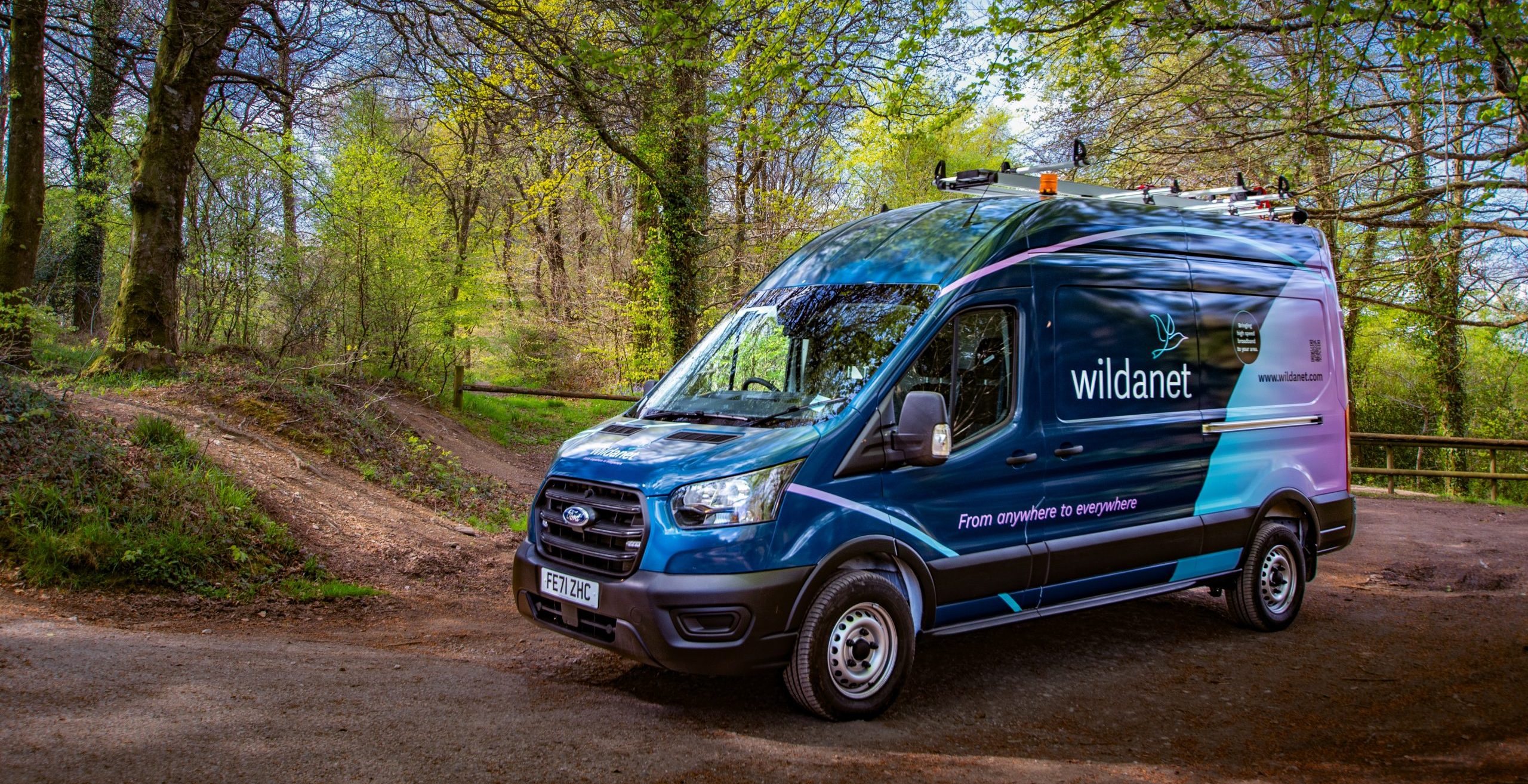 Van in the forest