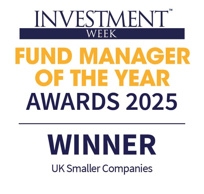 Award-winning Gresham House fund manager for UK smaller companies at Investment Week Fund Manager of the Year Awards 2025.